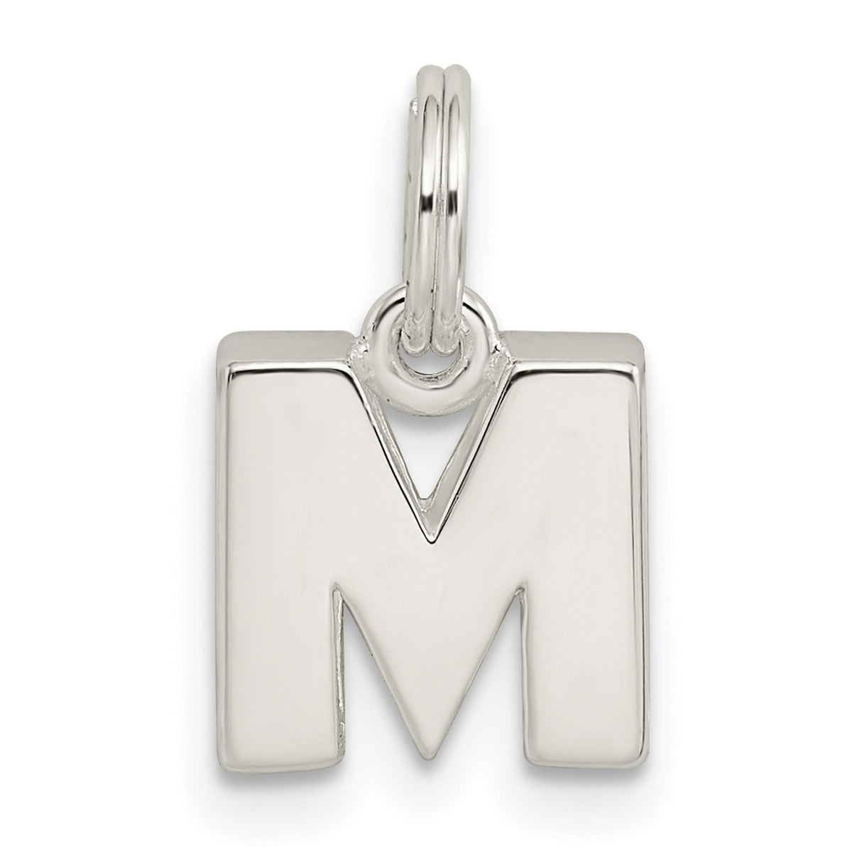 M Charm Pendant in Real 925 Sterling Silver