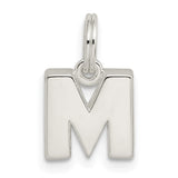 M Charm Pendant in Real 925 Sterling Silver