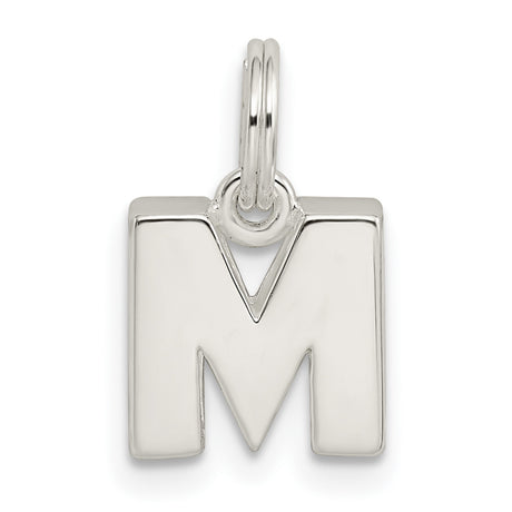 M Charm Pendant in Real 925 Sterling Silver