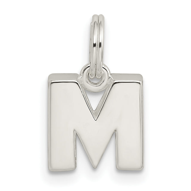 M Charm Pendant in Real 925 Sterling Silver