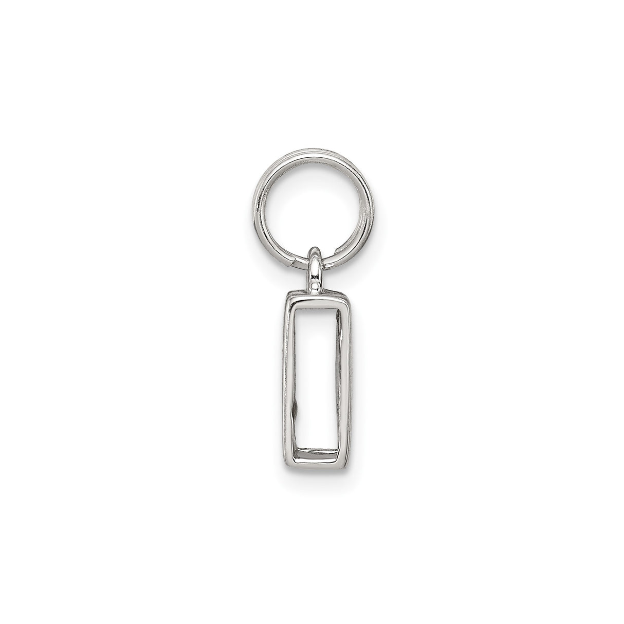 Sterling Silver Initial N Pendant, Block Style Letter Charm for Women and Men