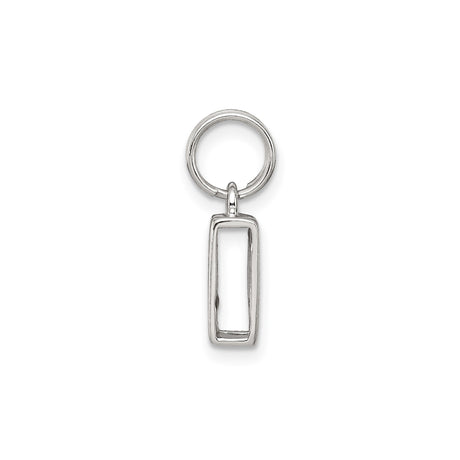 Sterling Silver Initial N Pendant, Block Style Letter Charm for Women and Men