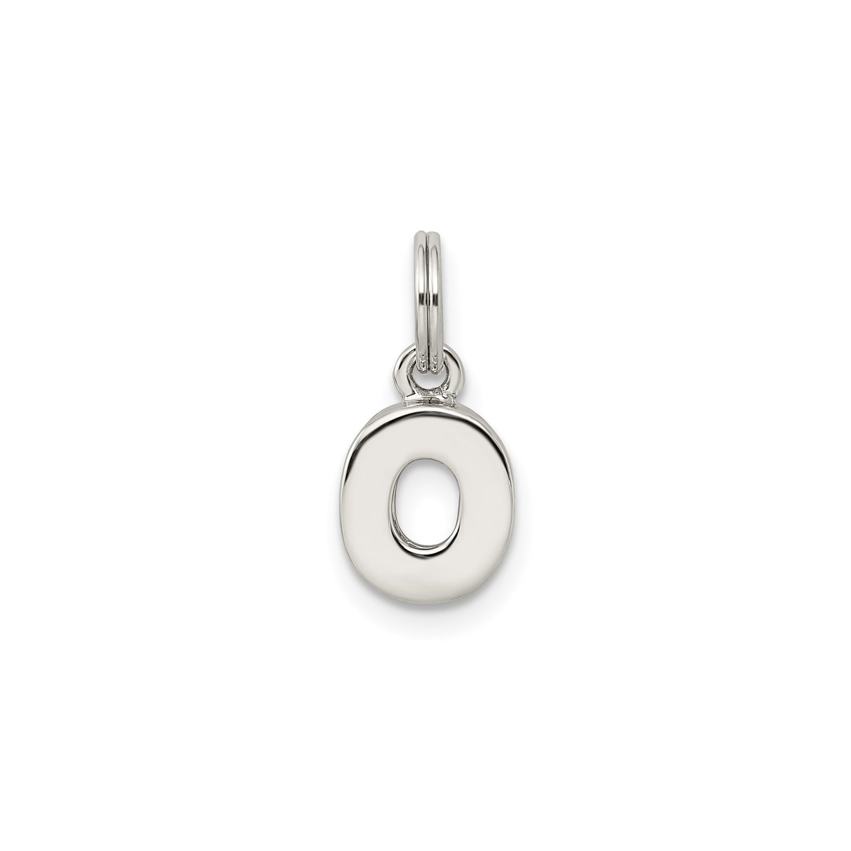 Sterling Silver O Initial Pendant Charm with Polished Finish, Minimalist Letter Design for Women