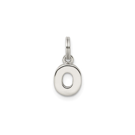 Sterling Silver O Initial Pendant Charm with Polished Finish, Minimalist Letter Design for Women