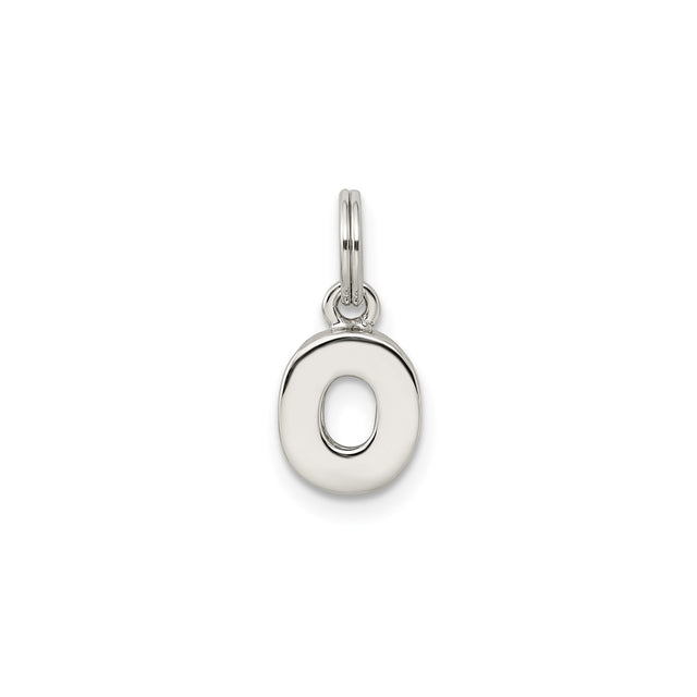 Sterling Silver O Initial Pendant Charm with Polished Finish, Minimalist Letter Design for Women