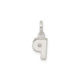 Sterling Silver Letter P Pendant Charm, Block Initial Design for Women or Unisex Use