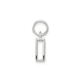 Sterling Silver Initial Pendant, Block Letter R Charm, Polished Monogram Jewelry