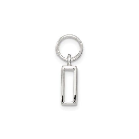 Sterling Silver Initial Pendant, Block Letter R Charm, Polished Monogram Jewelry