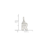 Sterling Silver Initial Pendant, Block Letter R Charm, Polished Monogram Jewelry