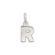 Sterling Silver Initial Pendant, Block Letter R Charm, Polished Monogram Jewelry