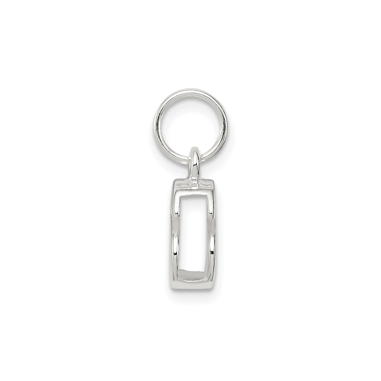 Sterling Silver Pendant with Polished Letter S, Modern Alphabet Charm for Necklace or Bracelet