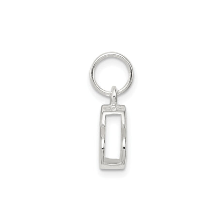 Sterling Silver Pendant with Polished Letter S, Modern Alphabet Charm for Necklace or Bracelet