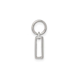 Sterling Silver Letter V Pendant Charm, Polished Initial Jewelry for Necklace or Bracelet