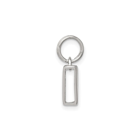 Sterling Silver Letter V Pendant Charm, Polished Initial Jewelry for Necklace or Bracelet