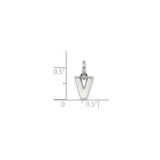 Sterling Silver Letter V Pendant Charm, Polished Initial Jewelry for Necklace or Bracelet