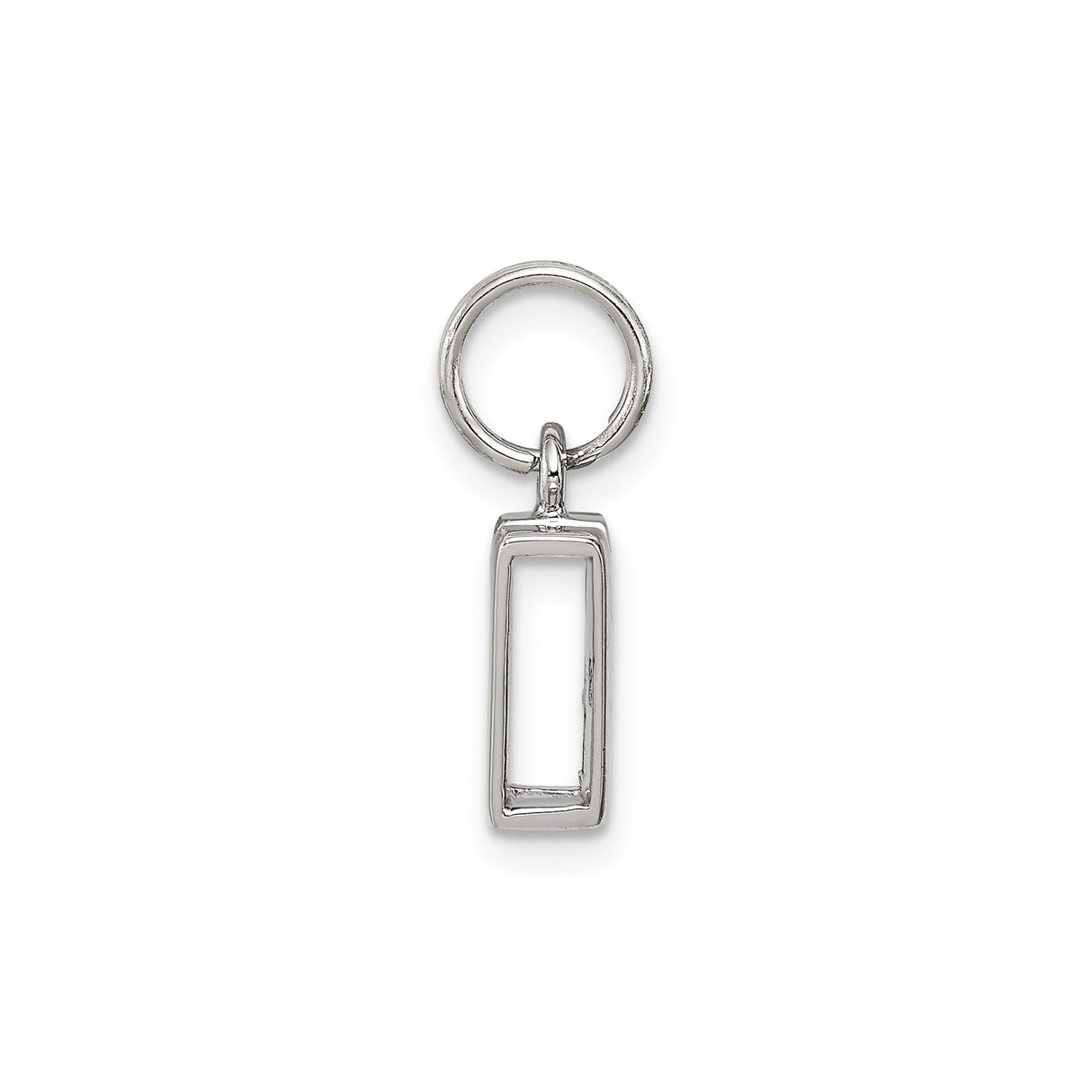 Sterling Silver Initial W Pendant Charm, Polished Block Letter Monogram Jewelry for Women or Unisex