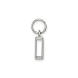 Sterling Silver Initial W Pendant Charm, Polished Block Letter Monogram Jewelry for Women or Unisex