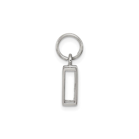 Sterling Silver Initial W Pendant Charm, Polished Block Letter Monogram Jewelry for Women or Unisex