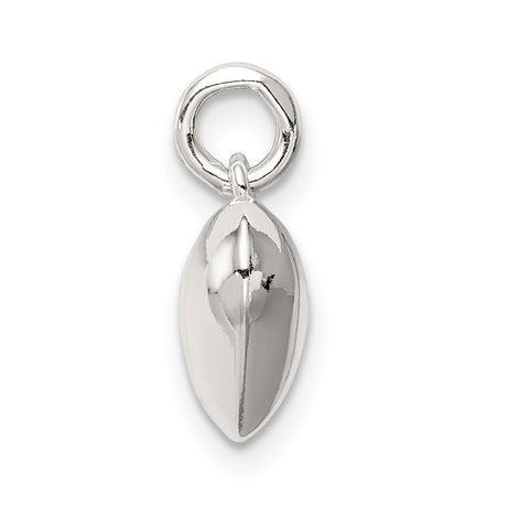 Polished Puff Heart Charm Pendant in Real 925 Sterling Silver