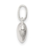 Sterling Silver Heart Pendant, Smooth Polished Charm with Classic Heart Design for Women