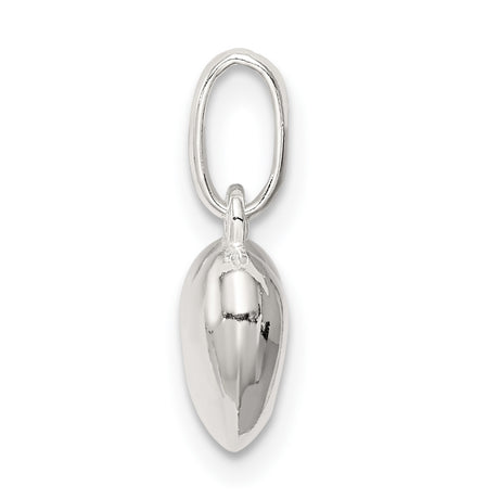 Sterling Silver Heart Pendant, Smooth Polished Charm with Classic Heart Design for Women