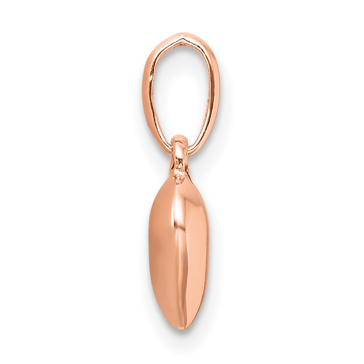 Sterling Silver Heart Charm Pendant, Polished Rose Gold Accent, Romantic Minimalist Jewelry for Women