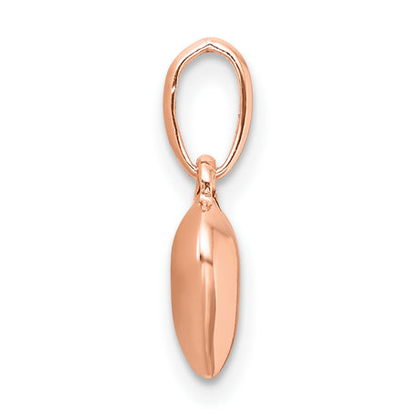 Sterling Silver Heart Charm Pendant, Polished Rose Gold Accent, Romantic Minimalist Jewelry for Women