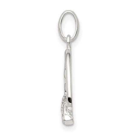 Sterling Silver Awareness Ribbon Heart Pendant with Cubic Zirconia, Symbolic Healing Jewelry for Women