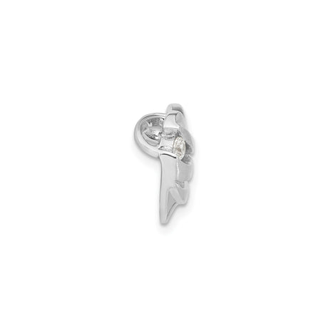 Sterling Silver Heart Pendant with Cubic Zirconia, Layered Open Heart Design for Women