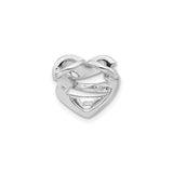 Sterling Silver Heart Pendant with Cubic Zirconia, Layered Open Heart Design for Women