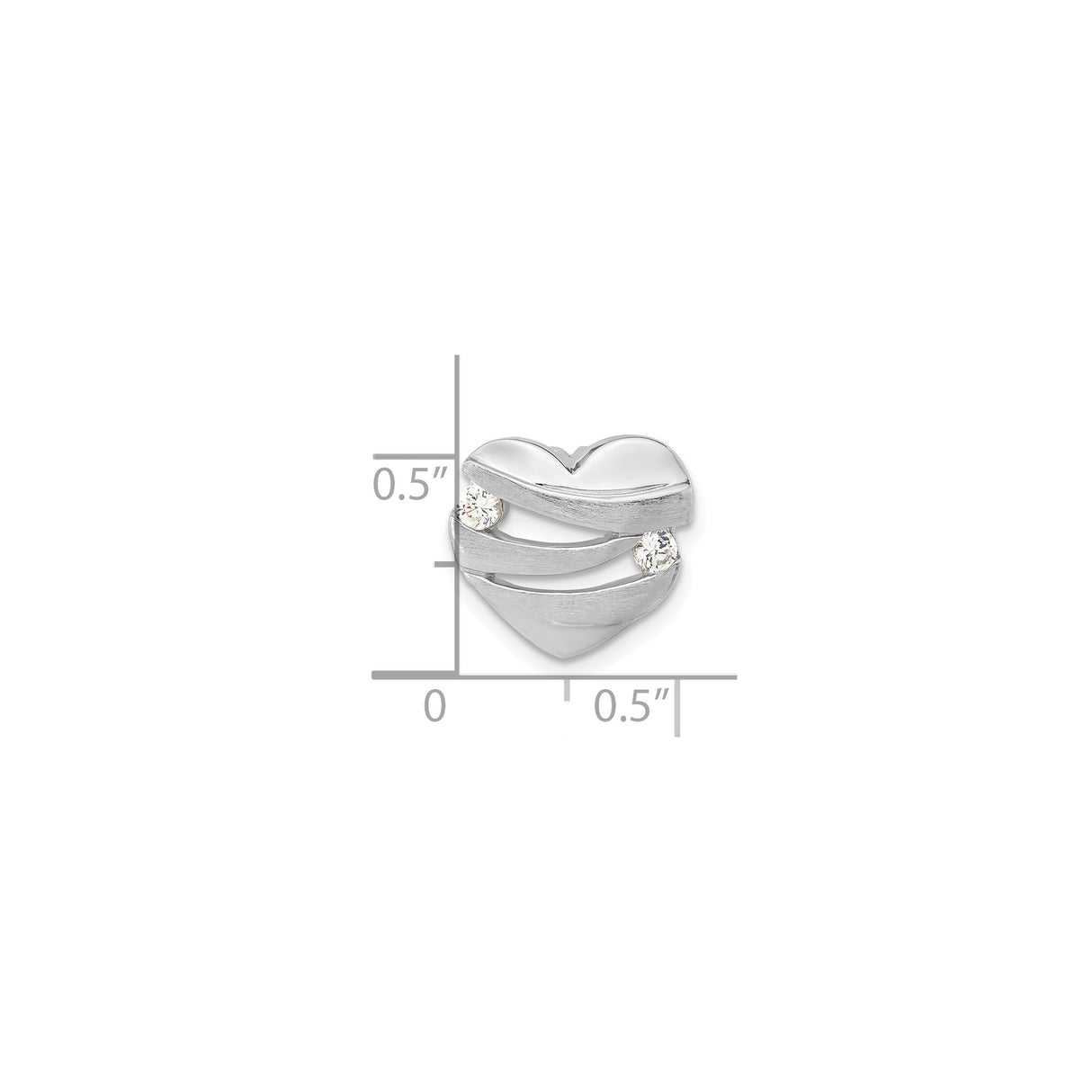 Sterling Silver Heart Pendant with Cubic Zirconia, Layered Open Heart Design for Women