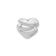 Sterling Silver Heart Pendant with Cubic Zirconia, Layered Open Heart Design for Women