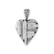 Sterling Silver Heart Pendant with Textured Abstract Design and Organic Linear Pattern