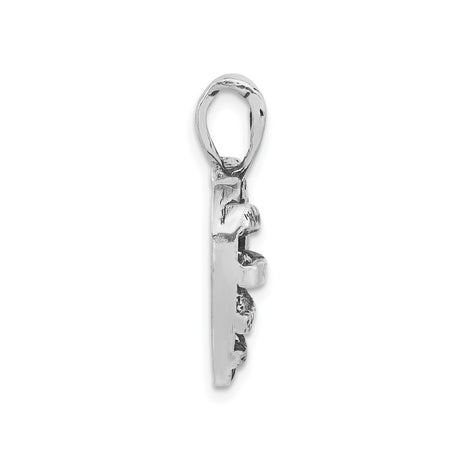 Sterling Silver Heart Pendant with Abstract Openwork Design, Textured Sculptural Style