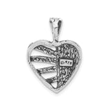 Sterling Silver Heart Pendant with Abstract Openwork Design, Textured Sculptural Style