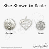 Sterling Silver Heart Pendant with Openwork Hearts and Mom Design for Women