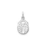 Sterling Silver Padlock Charm Pendant with Cubic Zirconia, Symbol of Love and Security
