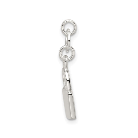 Sterling Silver Padlock Charm Pendant with Keyhole Cutout, Minimalist Romantic Design