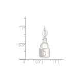 Sterling Silver Padlock Charm Pendant with Keyhole Cutout, Minimalist Romantic Design