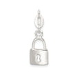 Sterling Silver Padlock Charm Pendant with Keyhole Cutout, Minimalist Romantic Design