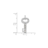 Sterling Silver Key Pendant with Cubic Zirconia, Symbolic Charm for Women