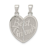 Sterling Silver Split Heart Pendant Set, Friendship Charm Jewelry for Two