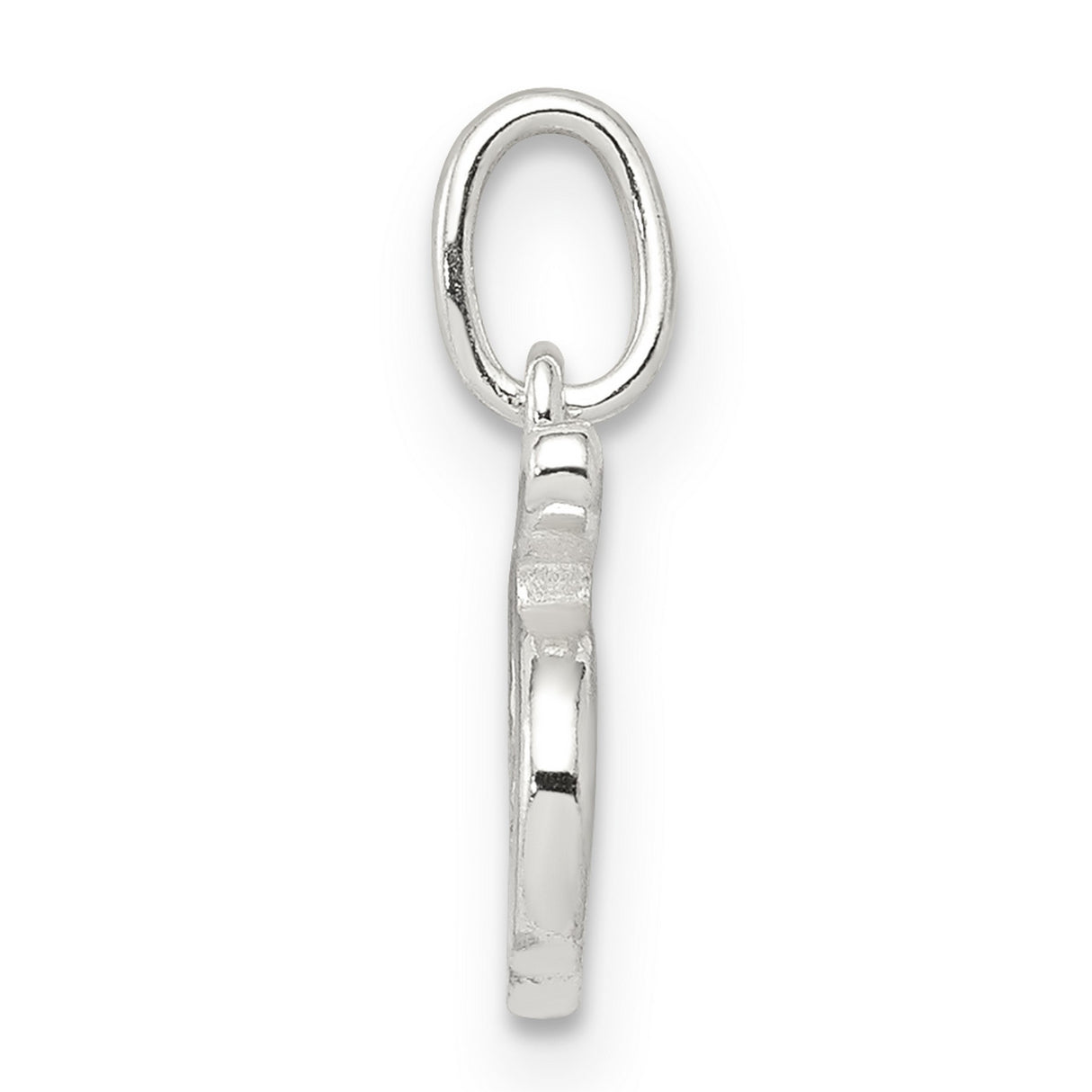Polished 25 Charm Pendant in Real 925 Sterling Silver