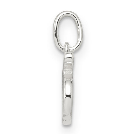 Polished 25 Charm Pendant in Real 925 Sterling Silver