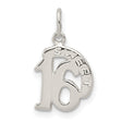 Polished Sweet 16 Words Charm Pendant in Real 925 Sterling Silver