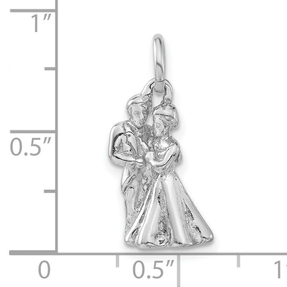 Sterling Silver Wedding Pendant with Bride and Groom Embrace Charm, Romantic Unity Jewelry