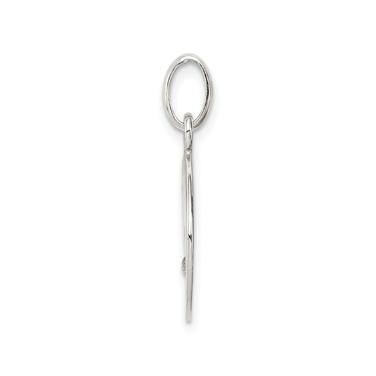 Sterling Silver Love Pendant with Cubic Zirconia Accents, Round Charm Symbolizing Affection