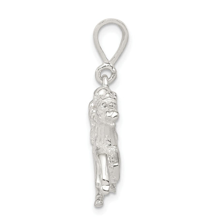 Sterling Silver Pendant with Horse Racing and Jockey Detail, Equestrian Sport Theme