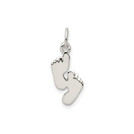 Sterling Silver Baby Feet Pendant with Two Tiny Footprints, Meaningful Motherhood Charm