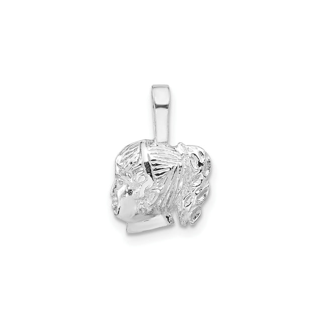 Sterling Silver Roman Warrior Pendant with Plumed Helmet, Unisex Military Charm